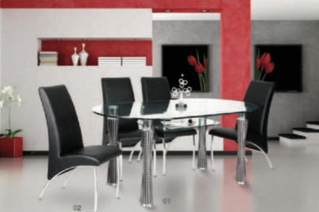 TC 30 MEJA MAKAN KACA OVAL 180x100 cm